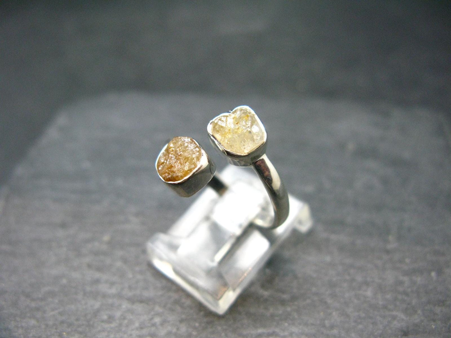 Herderite Crystal Silver Ring From Brazil - Adjustable Size - 2.43 Grams