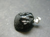 Tibetan Black Tektite Silver Pendant From Tibet - 0.8" - 3.93 Grams