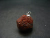 Gem Spessartine Spessartite Orange Garnet Pendant in SS From Tanzania - 0.9" - 6.65 Grams