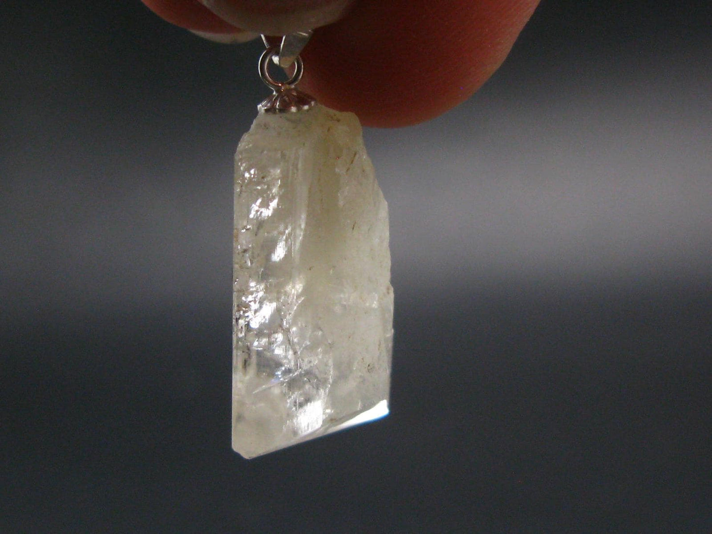 Nice Terminated Danburite Crystal Silver Pendant from Russia - 1.1" - 3.72 Grams