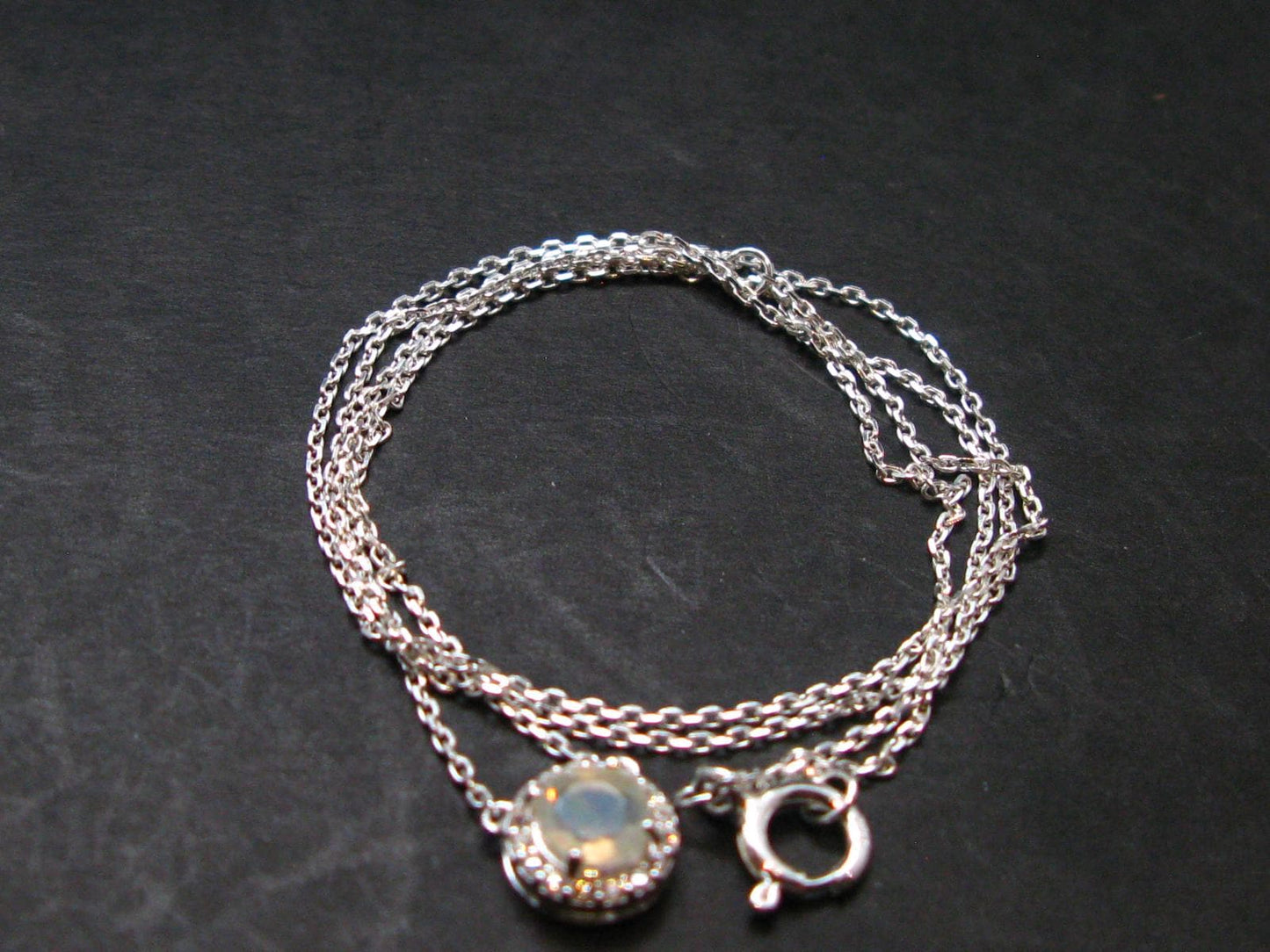 Precious Opal Sterling Silver Pendant With Chain from Ethiopia - 1.82 Grams