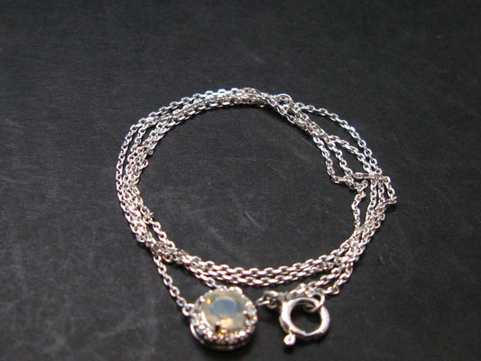 Precious Opal Sterling Silver Pendant With Chain from Ethiopia - 1.82 Grams