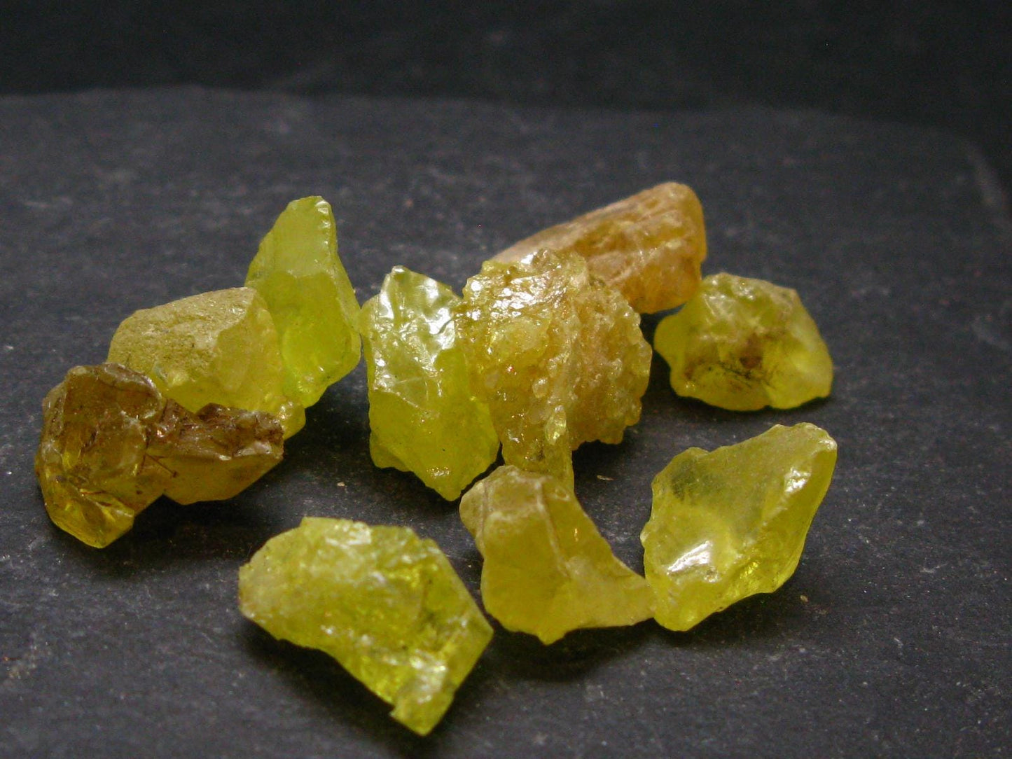 Lot Of 10 Large Yellow Sulphur Sulfur Crystals From Italy - 10.56 Grams