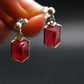 Rhodochrosite Gem Sterling Silver Stud Earrings From Alma Colorado - 0.7" - 4.08 Grams