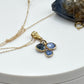 Sapphire Cluster Pendant Necklace | Natural Blue Sapphire Gold Necklace | Unique September Birthstone Jewelry - 1.28 g
