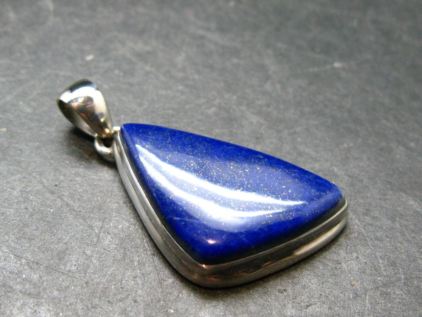 Lapis Lazuli Silver Pendant From Afghanistan - 1.6" - 10.25 Grams