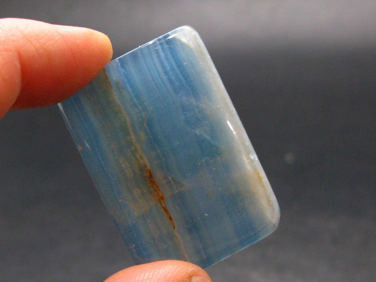 Nice Lemurian Aquatine Blue Calcite Tumbled From Argentina - 1.4" - 15.33 Grams