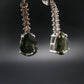 Moldavite Tektite Silver Earrings from Czech Republic - 3.83 Grams
