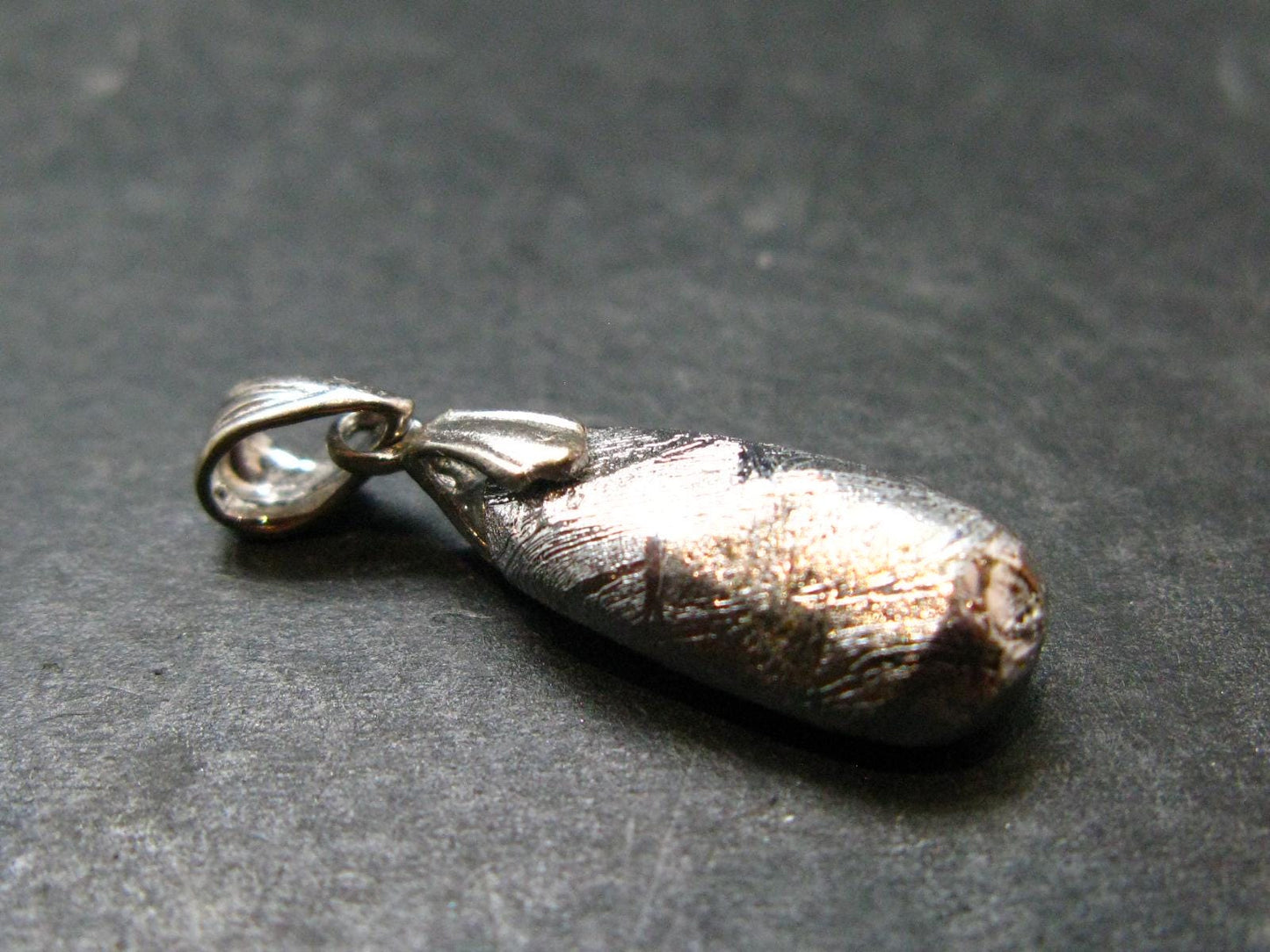 Muonionalusta Meteorite Silver Pendant from Sweden - 1.2" - 3.52 Grams