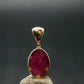 Ruby Crystal Silver Pendant from Africa - 0.5" - 0.68 Grams