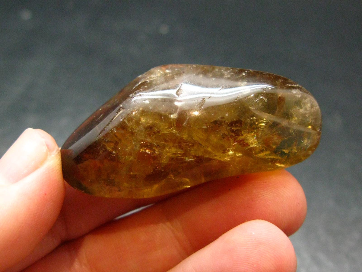 Nice Untreated Unheated Citrine Tumbled Stone from Zambia - 20.34 Grams - 1.8"
