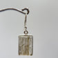 Rutilated Quartz Rectangle Drop Earrings – Natural Crystal Sterling Silver Dangle Jewelry