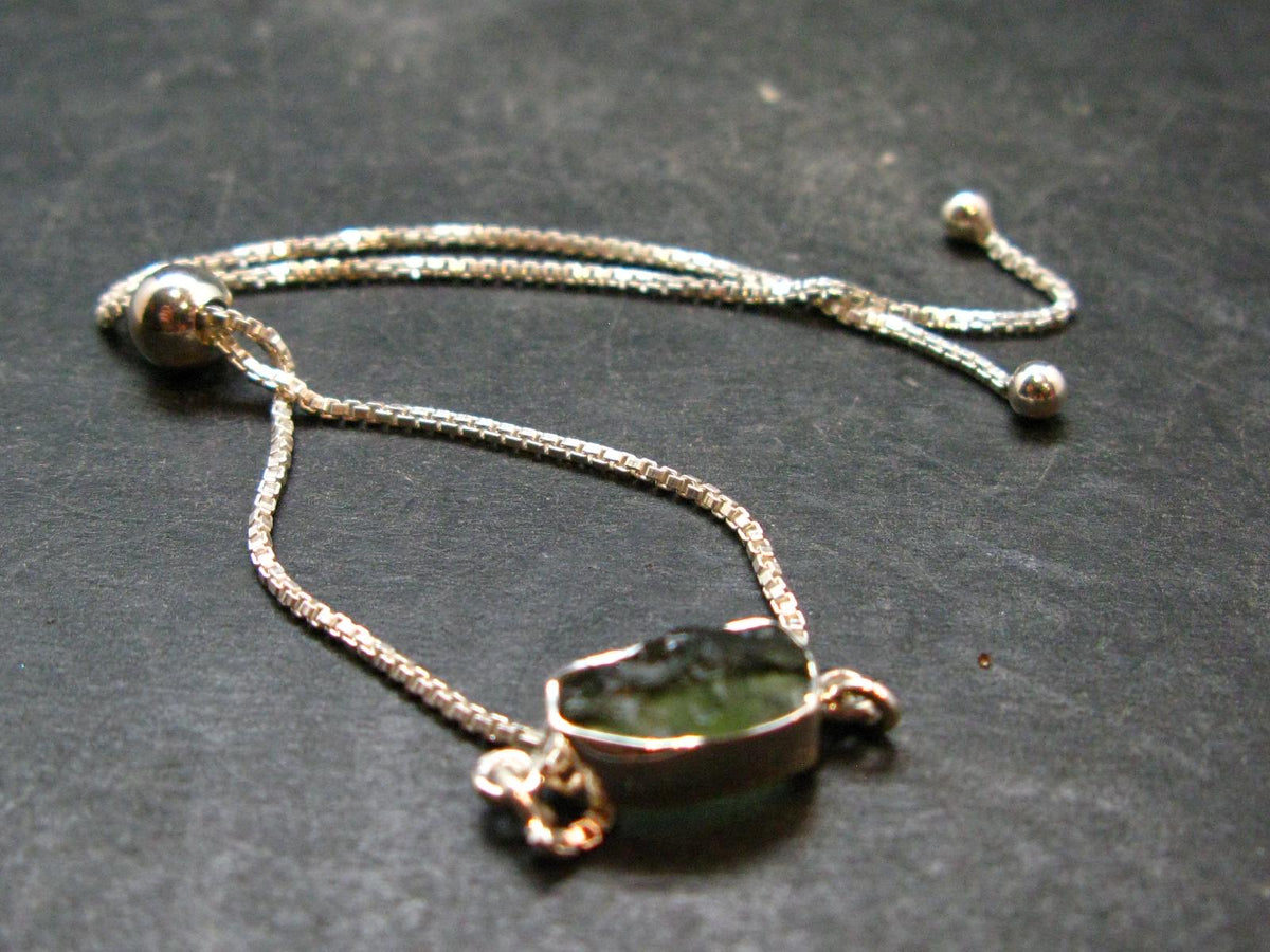 Moldavite Silver Bracelet Adjustable Length - 3.0 Grams