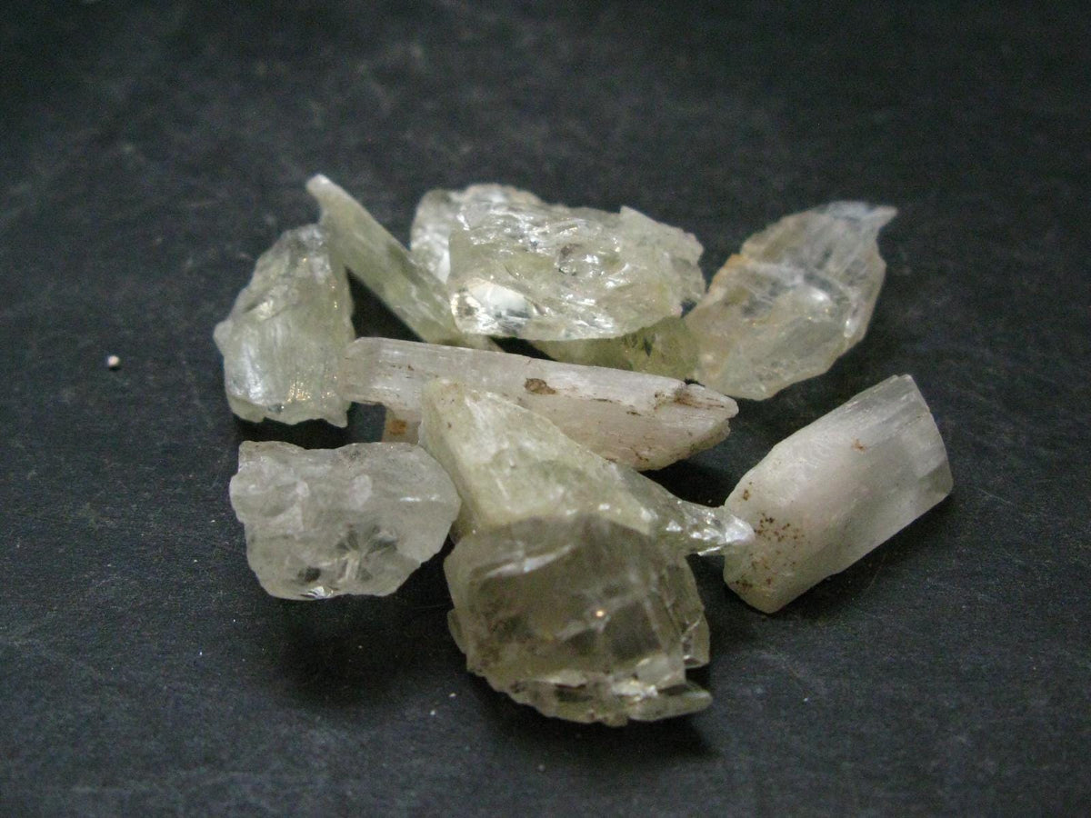 Lot of 10 Gem Hiddenite Spodumene Crystals From Brazil - 34.52 Grams