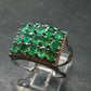 Emerald Faceted Silver Ring from Colombia - 4.70 Grams Total - Size 8.25