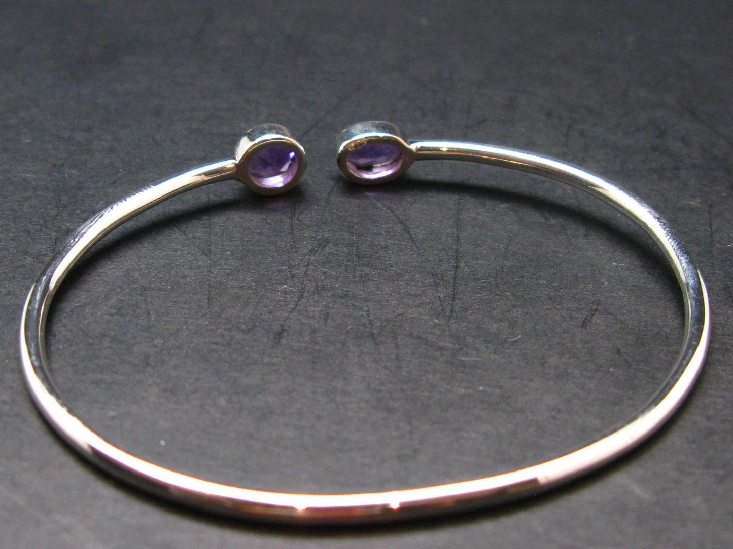 Natural Faceted Amethyst Bracelet 925 Sterling Silver - 7.5" - 4.0 Grams