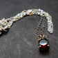Red Garnet Almandine Gem Silver Pendant with Chain From India - 18" - 3.82 Grams