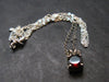Red Garnet Almandine Gem Silver Pendant with Chain From India - 18" - 3.82 Grams