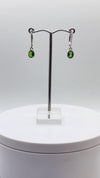 Green Helenite Drop Earrings in Sterling Silver – Oval Gemstone Dangles