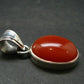 Gem from A Poem by Goethe!! Orange - Red Round Shape Carnelian Sterling Silver Pendant - 1.2"