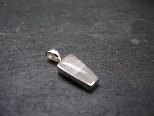 Raw Rare Natrolite Crystal Silver Pendant From Russia - 0.7" - 1.28 Grams