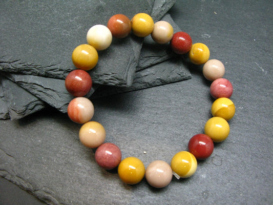 Mookaite Jasper Genuine Bracelet ~ 7 Inches ~ 10mm Round Beads