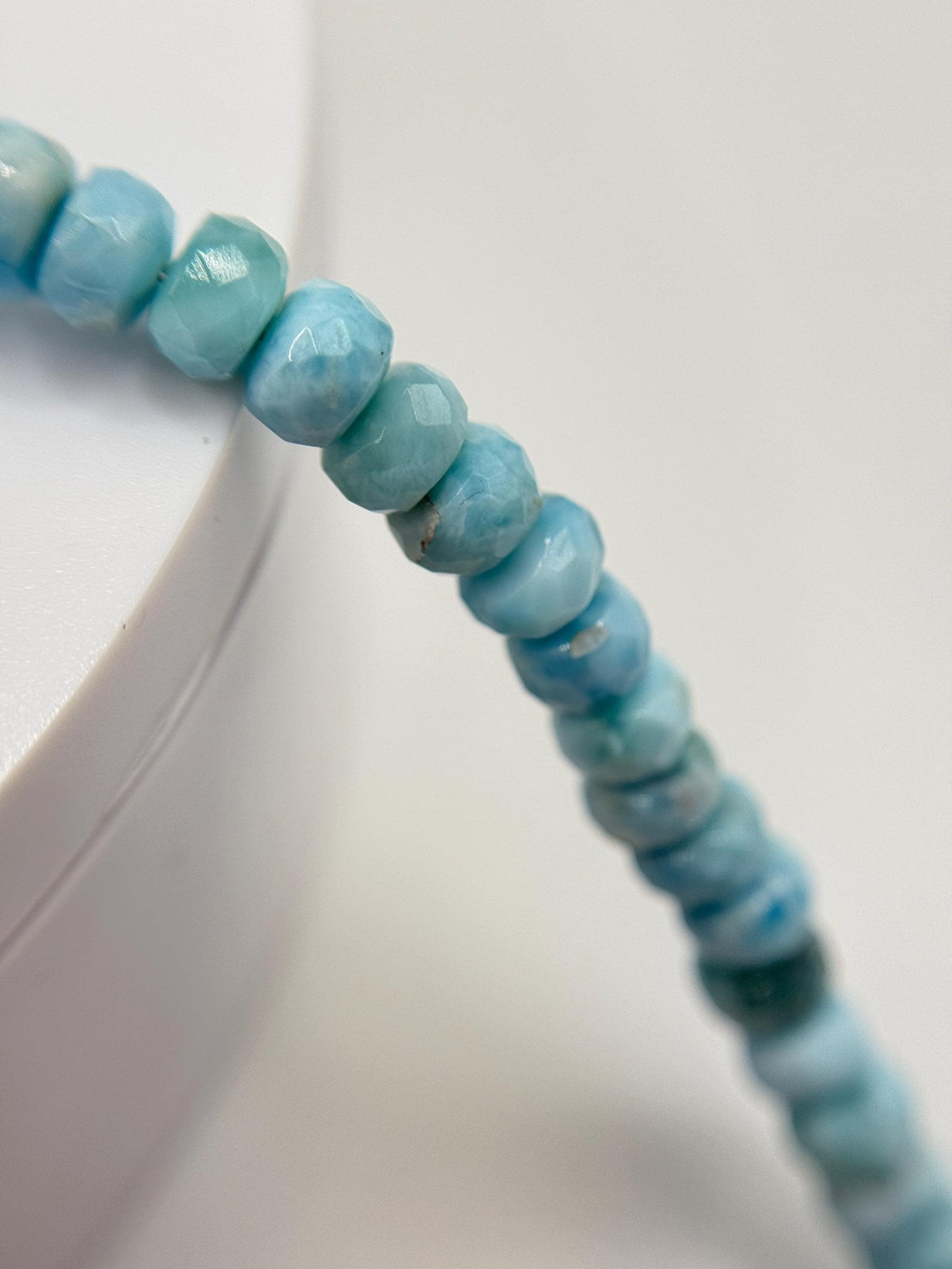 Blue Larimar Bead Necklace Natural Gemstone Necklace Ocean Style Jewelry Gift