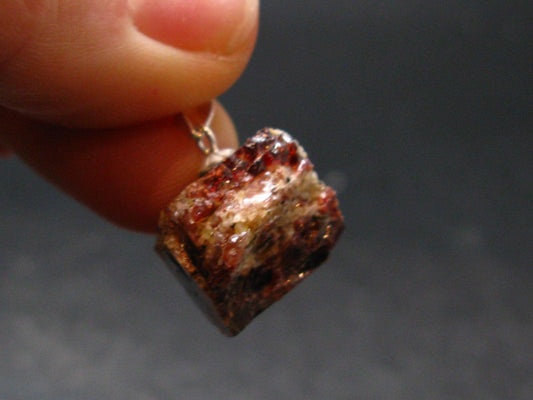 Rare Zircon Crystal Silver Pendant From Pakistan - 0.8" - 6.12 Grams