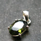 Moldavite Tektite Facetted Silver Pendant from Czech Republic - 0.7" - 1.06 Grams