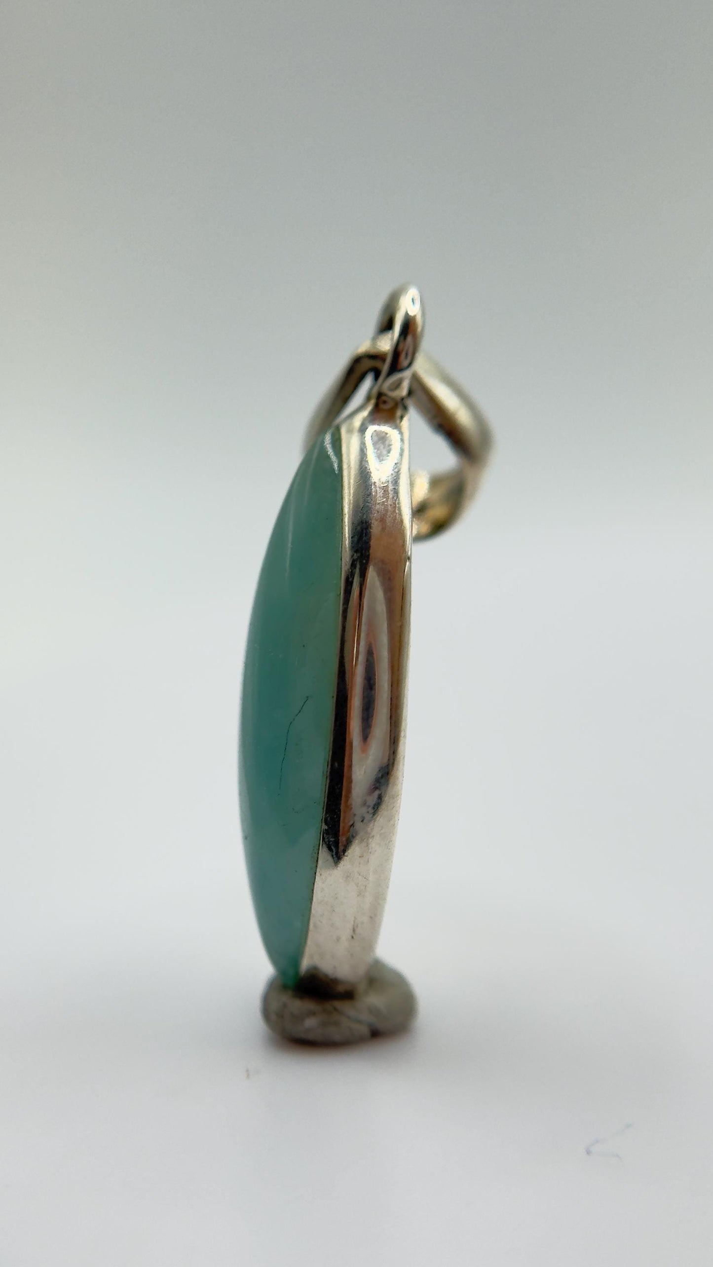 Grandidierite Pendant Marquise Cabochon Blue Green Gemstone Silver Necklace Natural Crystal Jewelry