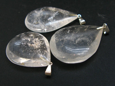 Pliny the Elder and Quartz!! Set of 3 Natural Clear Quartz Crystal Pendant From Brazil