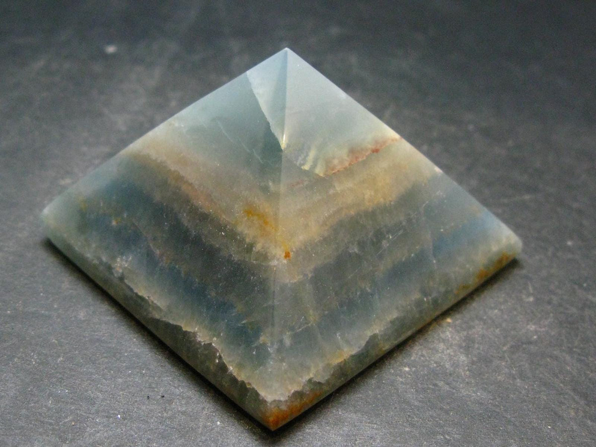 Lemurian Aquatine Blue Calcite Pyramid - 2.3" - 145.81 Grams