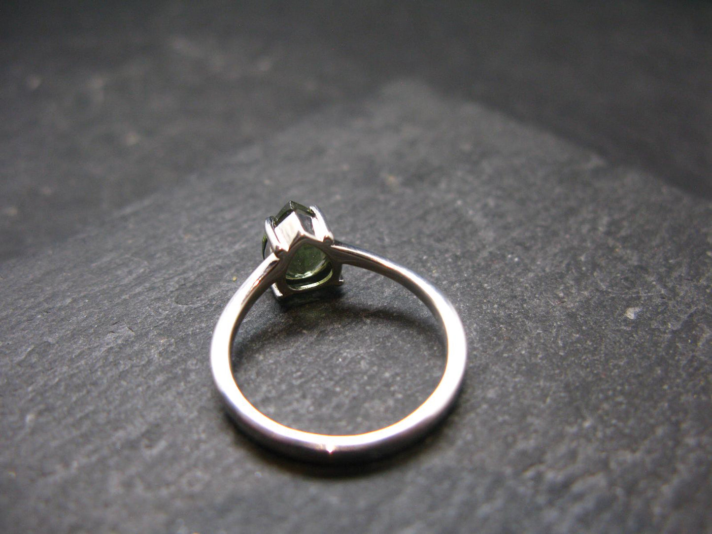 Moldavite Sterling Silver Ring From Czech Republic - Size 5.2 - 1.88 Grams