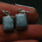 Natural Cabochon Larimar Pectolite 925 Sterling Silver Earrings from Dominican Republic - 4.32 Grams