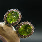 Natural Peridot (Olivine|) Stud Faceted Earrings In Sterling Silver from Pakistan - 0.7"