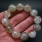 Red Rutilated Quartz Genuine Bracelet ~ 7 Inches ~ 17mm Round Beads
