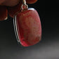 Rhodochrosite Silver Plated Pendant From Argentina - 1.5" - 9.33 Grams