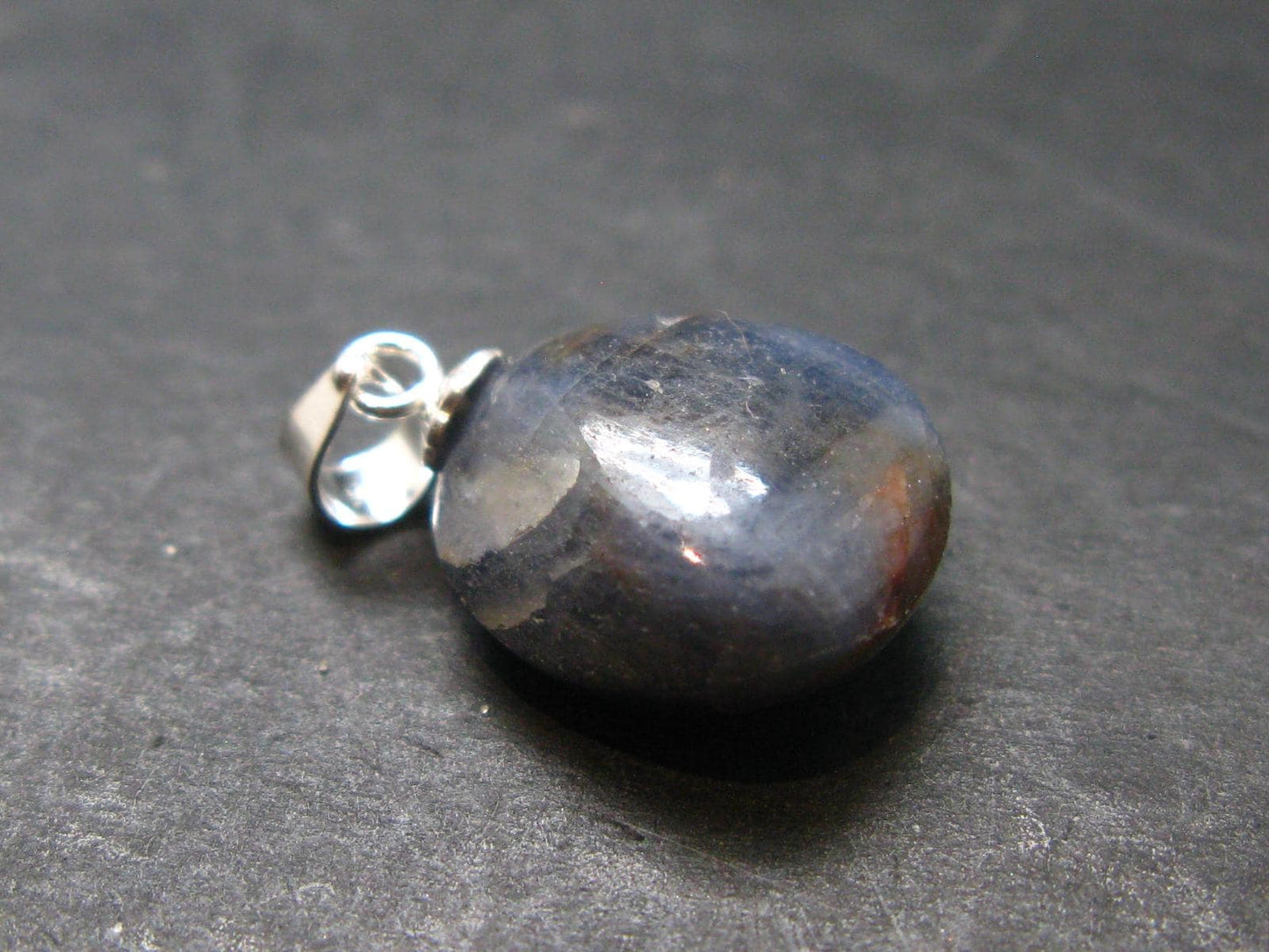 Gem Blue Sapphire Corundum Crystal Silver Pendant From Sri Lanka - 13.5 Carats