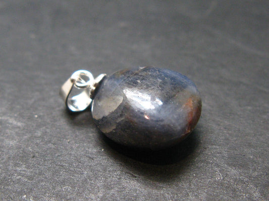 Gem Blue Sapphire Corundum Crystal Silver Pendant From Sri Lanka - 13.5 Carats