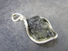 Moldavite Tektite Silver Pendant from Czech Republic - 1.6" - 6.76 Grams