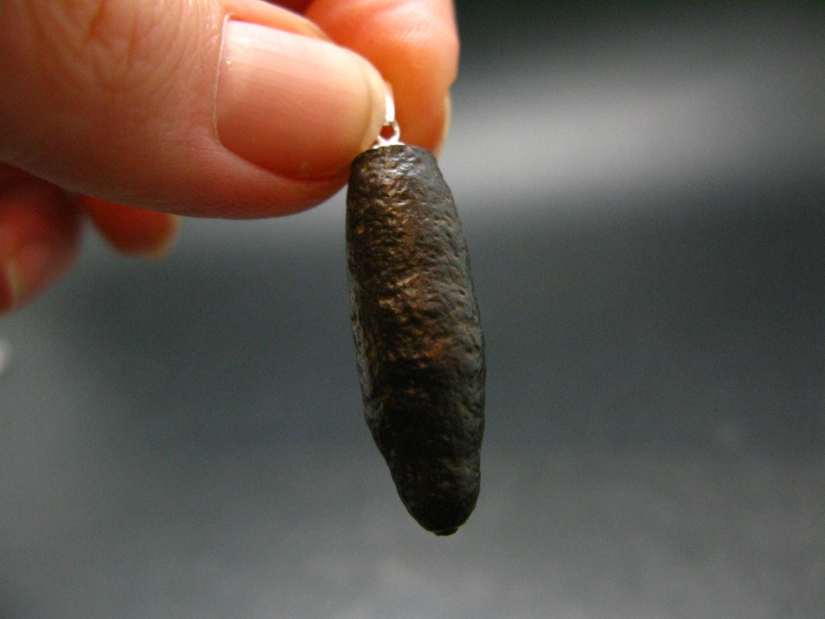 Rare Prophecy Stone Limonite after Pyrite Silver Pendant From Egypt - 1.4" - 5.12 Grams