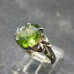 Natural Faceted Peridot Olivine Sterling Silver Ring - 3.0 Grams - Size 6.5