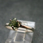 Moldavite Tektite Facetted Silver Ring from Czech Republic - Size 6 - 1.32 Grams