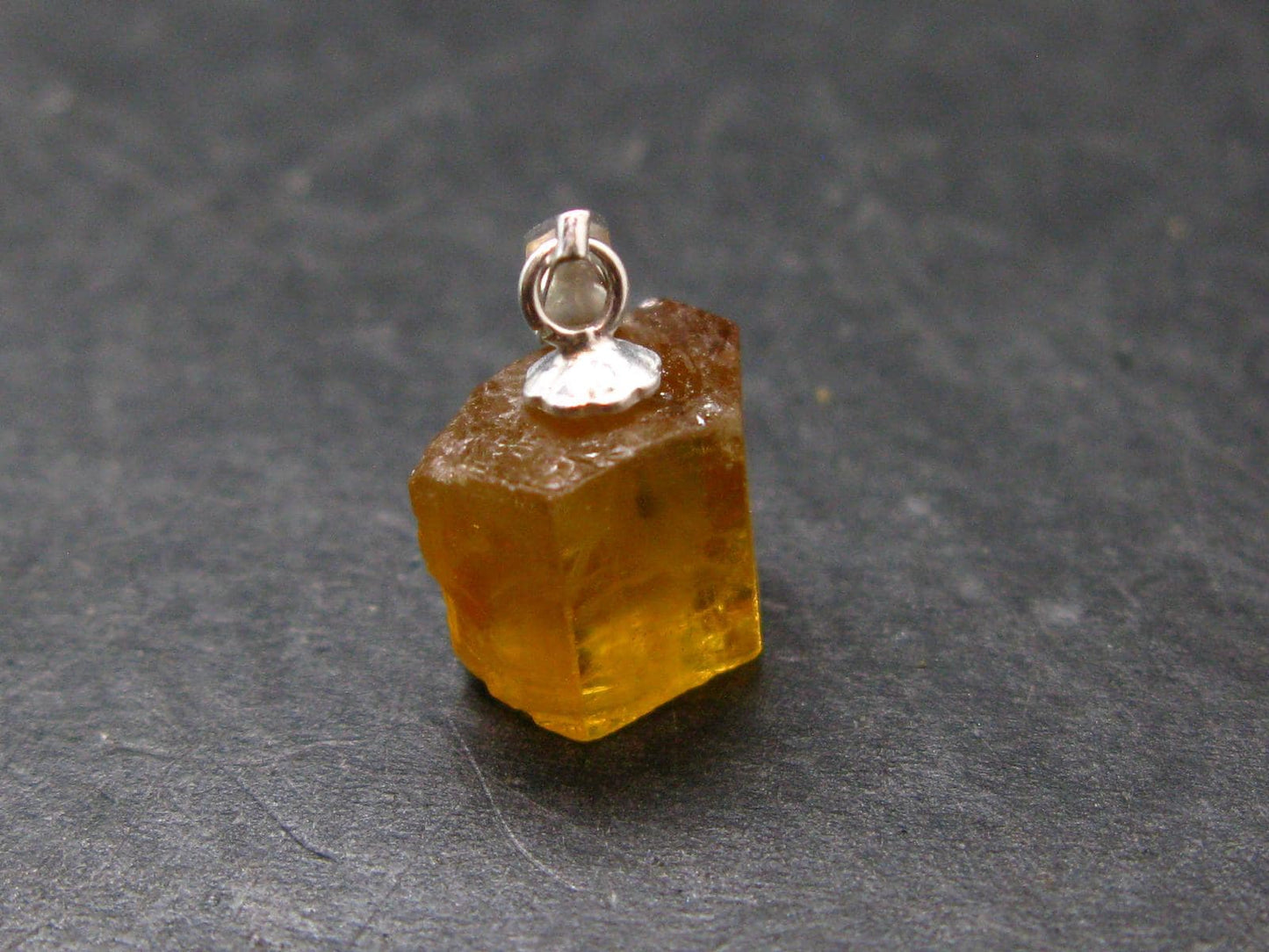 Gem Heliodor Golden Beryl Silver Pendant From Tajikistan - 6.60 Carats - 0.7"