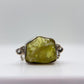Raw Chrysoberyl Adjustable Bracelet Yellow Green Gemstone Silver Crystal Bracelet