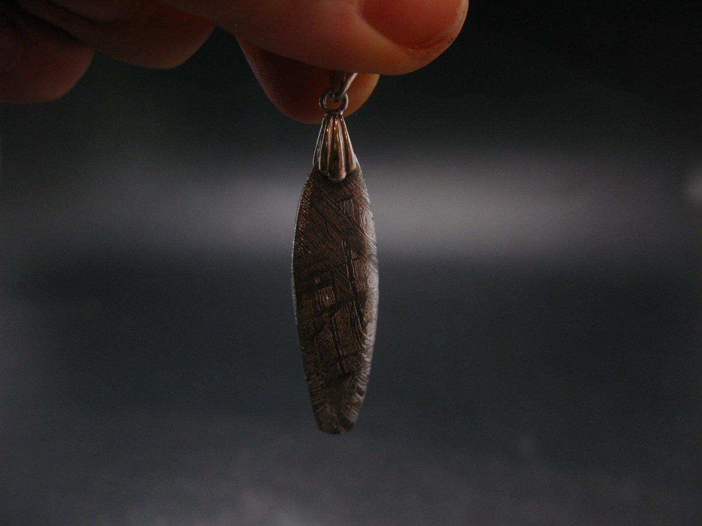 Muonionalusta Meteorite Silver Pendant from Sweden - 1.8" - 6.8 Grams