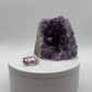 Raw Amethyst Ring – Silver Band – Unique Natural Crystal Jewelry – Handmade Statement Piece - Size 9