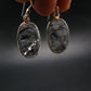 Large Tourmalinated Quartz Crystal Silver Earrings From Brazil - 1.3" - 3.14 Grams