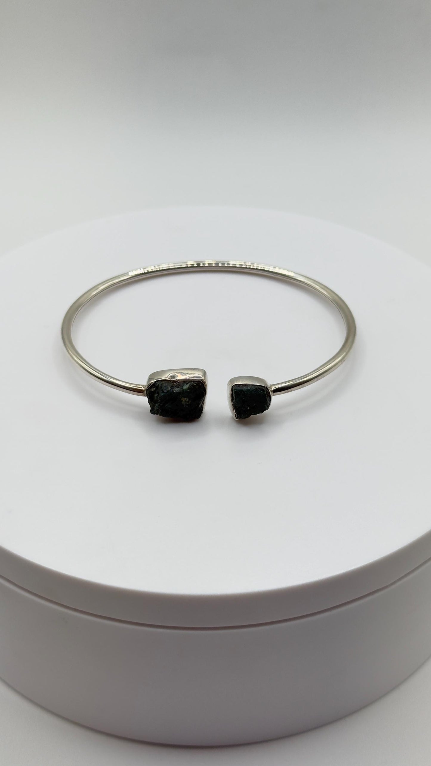 Grandidierite Bracelet Blue Green Gemstone Silver Link Bracelet Minimalist Jewelry Gift