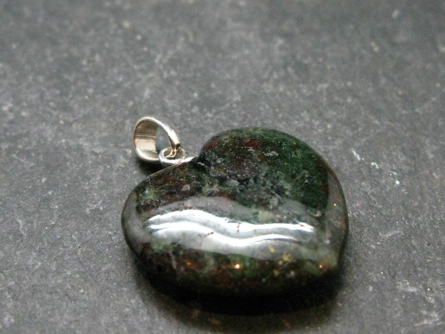 Rare Eclogite Heart Pendant From Norway - 1.0" - 4.03 Grams